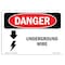 Signmission Safety Sign, OSHA Danger, 7" Height, 10" Width, Underground Live Wire, Landscape OS-DS-D-710-L-1600 - alternate 1